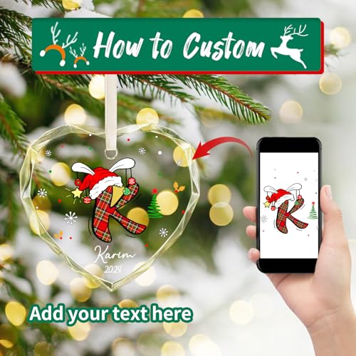 Personalized Christmas Ornaments with Initial Name