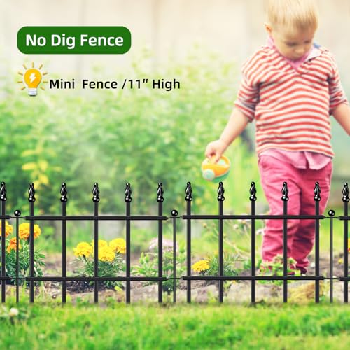 Decorative Metal Garden Fence 11" x 6'