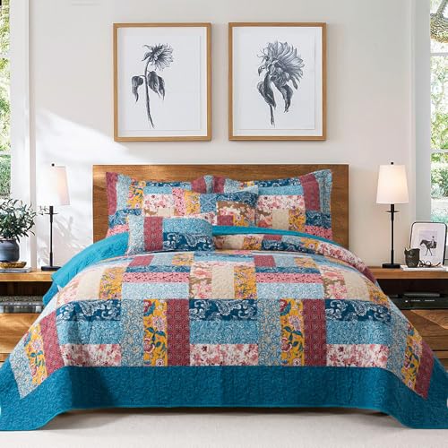 100% Cotton Face Quilt Queen Size Bedding Set
