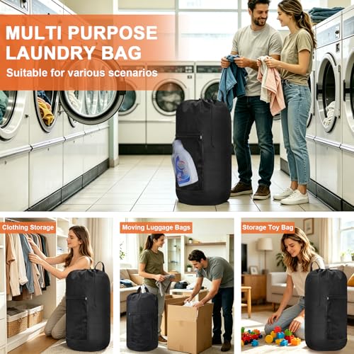 Laundry Bag Backpack Durable Laundry Bag with Shoulder Straps and Mesh Pockets Portable Laundry Hamper Dirty Clothes Bag for College