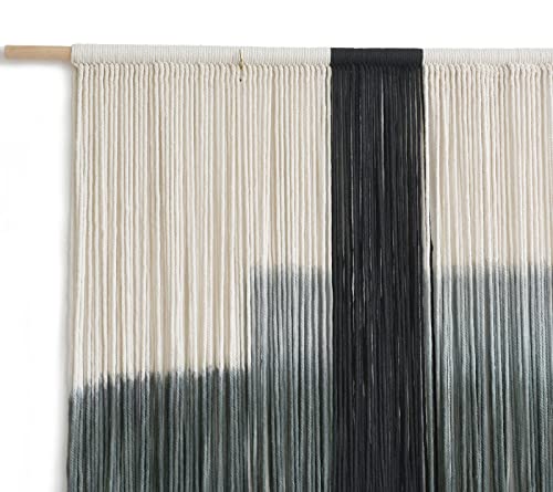 Macrame Wall Hanging Grey Dip Dye Large Boho Fiber Wall Art Decor 57"W*35"L