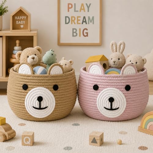 2 Pack Cotton Rope Baby Basket