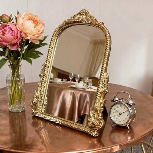 Vintage Carved Resin Desk Mirror