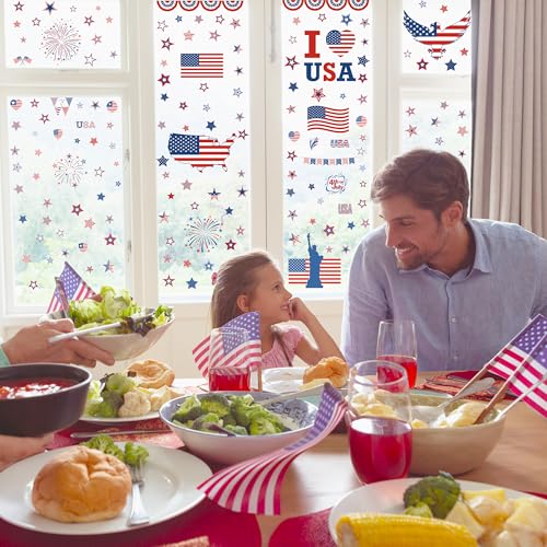 152 Pcs 4th of July Window Clings (9 Count)