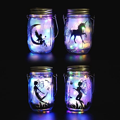 Solar Mason Jar Lid Light 8 Pack Multicolor Waterproof Outdoor Decor
