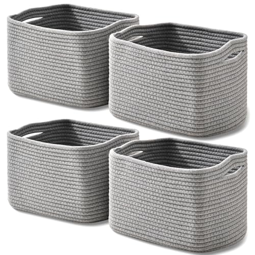 Small Storage Baskets for Shelves Organizing (4 Count)