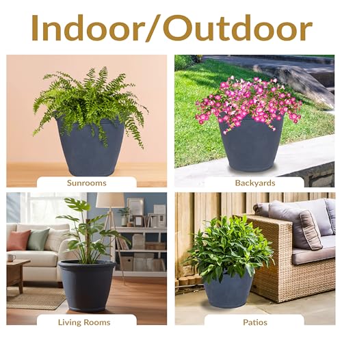 Sunnydaze Anjelica 24'' Large Plastic Planter Pot for Plants (2 Count)
