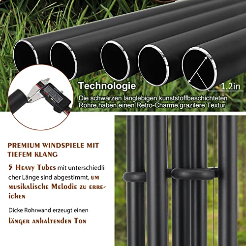 Large Wind Chimes Outdoor 48 Inch Sympathy Wind Chime with 5 Heavy Aluminum Tubes Tuned Soothing Melody