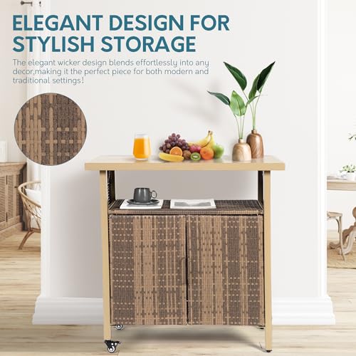 Outdoor Indoor Storage Cabinet with Rolling Wheels