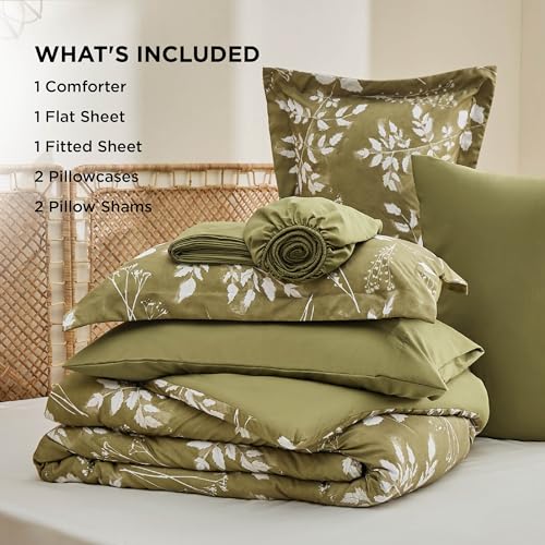 Floral Olive Green Comforter Set