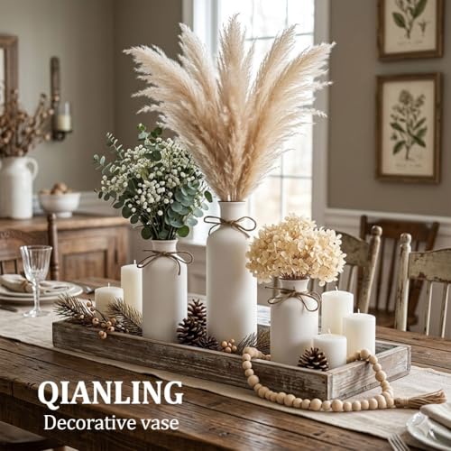 White Ceramic Vase Set (3 Count)