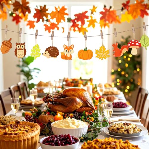 80PCS Wooden Fall Ornaments to Paint Thanksgiving Decorations (80 Count)