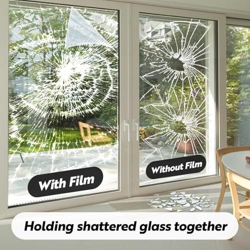 Security Safety Shatterproof Window Film 4 Mil Clear 17.4x157.4in