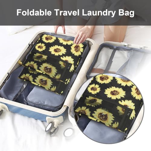 Laundry Bag Backpack Durable Laundry Bag with Shoulder Straps and Mesh Pockets Portable Laundry Hamper Dirty Clothes Bag for College