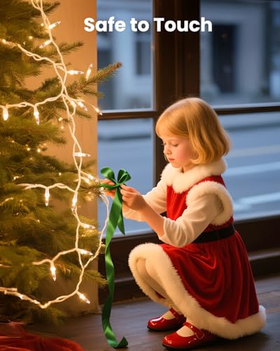 Clear Christmas String Lights 100 Count 26.5 Feet Incandescent Bulb Mini Lights for Indoor Xmas Tree Garland Birthday Wedding Party Festival Decoration (53 Foot)