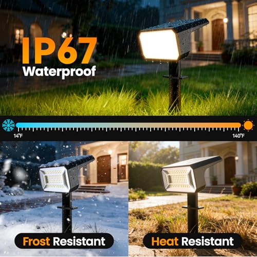 Upgraded Solar Spot Lights Outdoor IP67 Waterproof 8 Pack (8 Count)