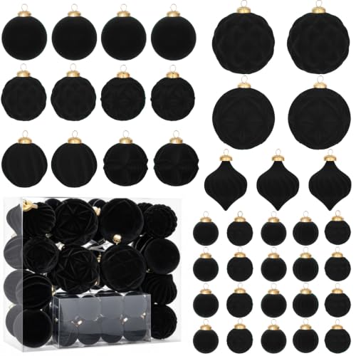 46PCS Velvet Christmas Ball Ornaments Set (46 Count)
