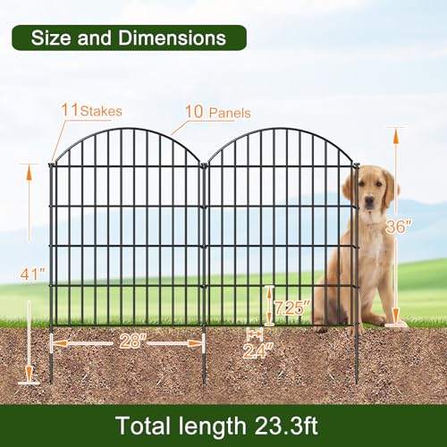 Metal Garden Fence 36 in x 23.3 ft (8388 Sq Ft)