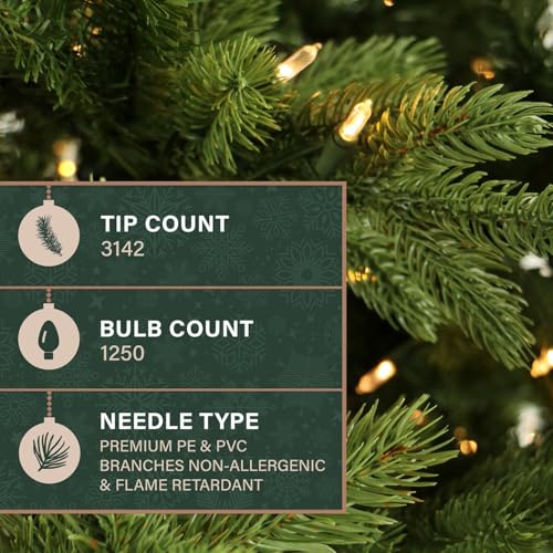 9 Ft. Foxtail Pine Artificial Christmas Tree with Warm White LED Lights and Stand