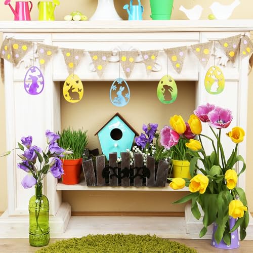 36PCS Wooden Easter Ornaments to Paint (36 Count)