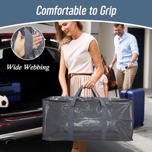 6 Pack Extra Heavy Duty Large Moving Bags with Strong Zipper (6 Count)