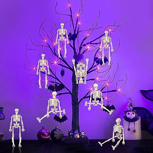16Pcs 6" Halloween Mini Plastic Skeleton Figurines Decorations Set (16 Count)