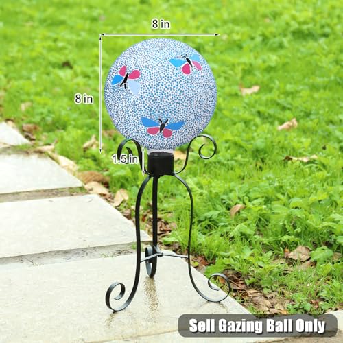 Gazing Ball 8" Glass Gazing Balls Sphere for Garden Lawn Outdoor Ornament Yard Decorative