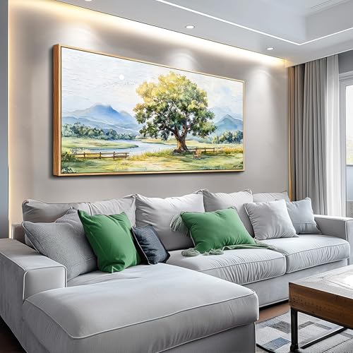Large Farmhouse Wall Decor For Living Room Wall Art For Bedroom Office Decor Green Tree Ink