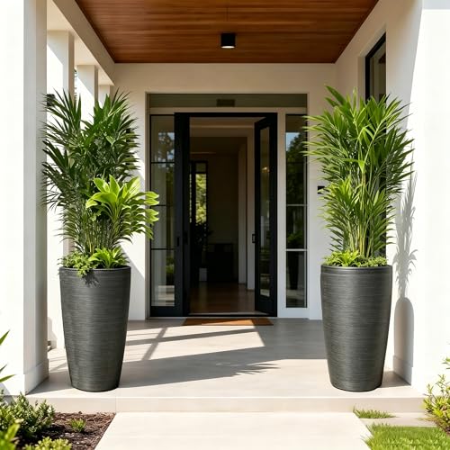 Autodaya 22.8" Tall Outdoor Planters Set of 2 (2 Count)