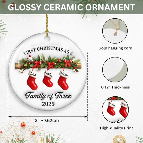 First Christmas Family Ceramic Ornament