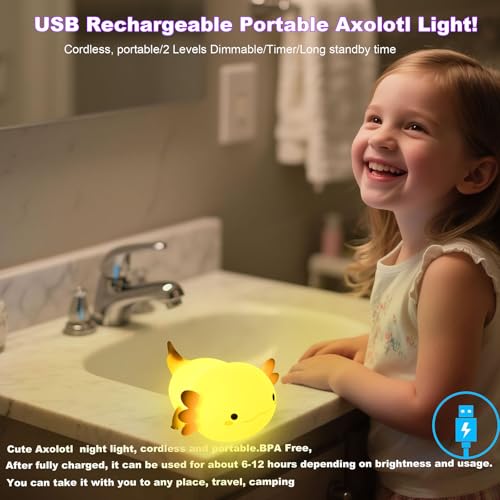 Axolotl Squishy Silicone Night Light