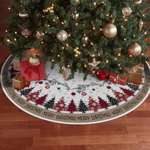 Ornaments Snowflake Merry Christmas Tree Skirt 36 Inch