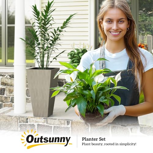28 in Tall Planters for Outdoor Plants with Drainage Holes (3 Count)