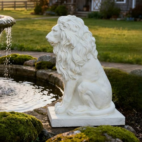 Large Lion Statue Outdoor Guardian Garden Sculpture Royal Art Front Porch