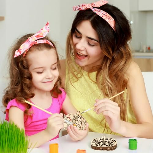 DIY 3D Fall Pumpkin Wood Crafts to Paint for Kids Adults (24 Count)