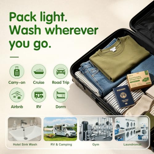Travel Laundry Sheets Unscented 1 Mini Box 40 Count