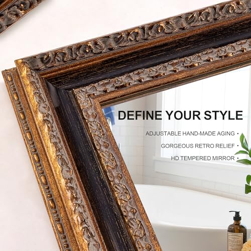 Antique Bathroom Wall Mirror 36.5" X 25"