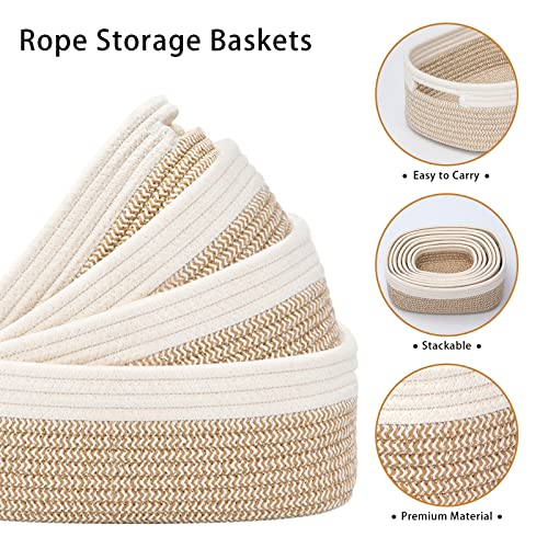 7 Piece Cotton Rope Woven Basket Set