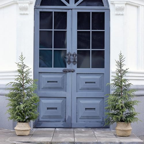 4FT 1Pcs Artificial Norfolk Pine Potted Christmas Tree for Front Door Decor