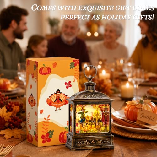 Fall Snow Globe Lantern