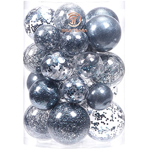 25 Pack Assorted Clear Christmas Ball Ornaments (25 Count)