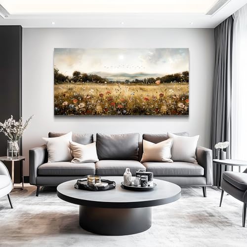Large Wall Canvas Picture Aesthetics Vintage Lawn Painting With Printed Wall Art For Restaurant Classical Landscape Wall Decor For Office Living Room Bedroom Home Decoration 30 X 60 Inches