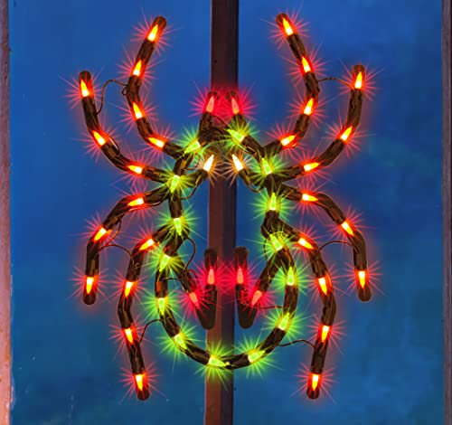 12.8" Lighted Spider Halloween Window Silhouette Decoration