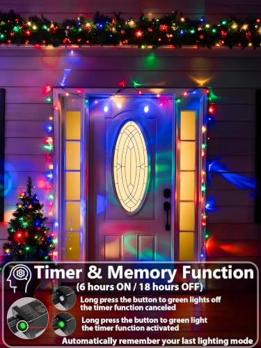 2 Pack Extendable 600 LED Christmas String Lights Indoor Outdoor Multicolor