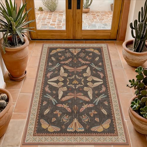 Boho Brown Farmhouse Rug 3x4 (12 Sq Ft)