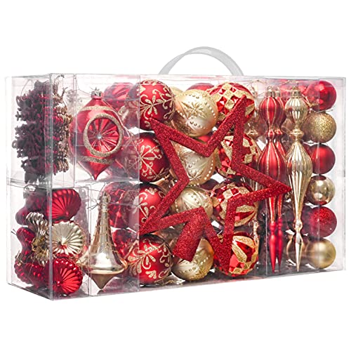 100ct Christmas Tree Decorations Ball Ornaments Set Large (100 Count)