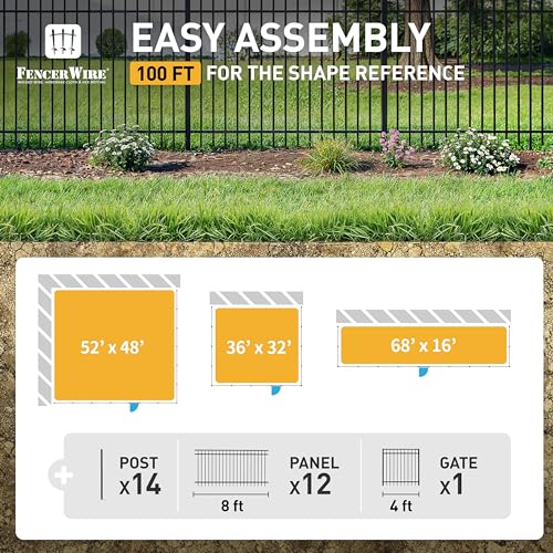 100FT Heavy Duty Flat Top Fence Barrier Kit