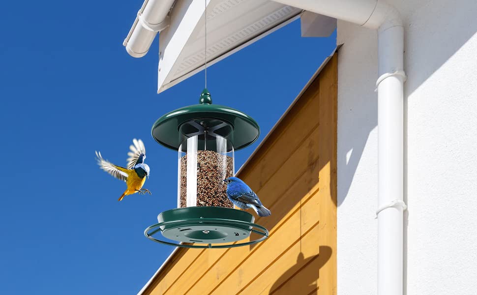 Metal Roof Bird Feeder for Outdoors