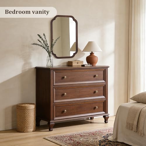 20" x 30" Rounded Corner Arch Wall Mirror with Wood Frame for Entryway