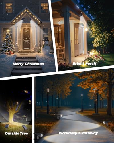 4 Pack Solar Spot Lights Outdoor Waterproof (4 Count)